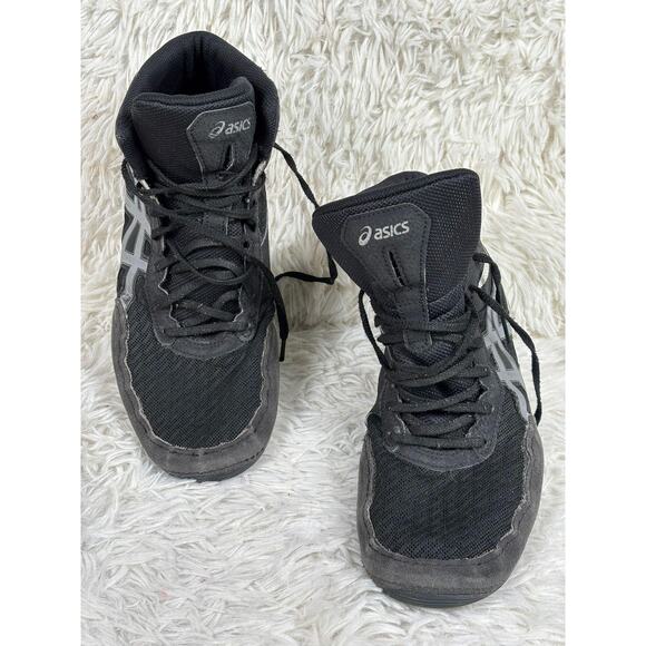 ASICS Shoes Mens Size 10 Black White Matflex 6 Wrestling High Top 1081A021 - Picture 1 of 9